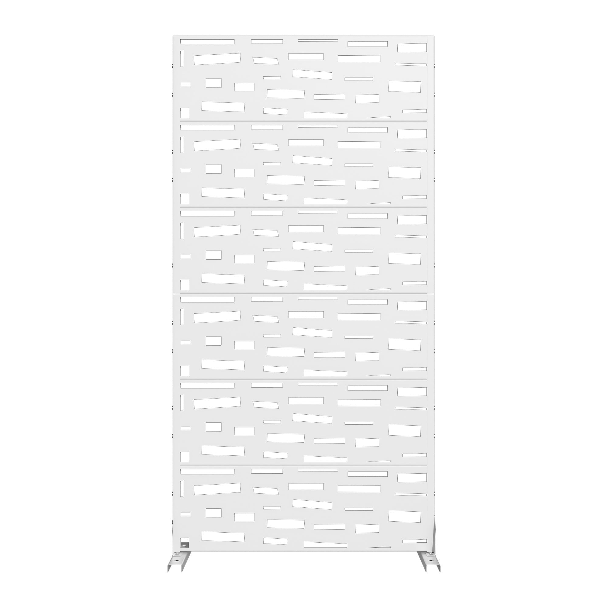 MAYEERTY 72 × 35in Outdoor Privacy Screen with Stand Metal Balcony Decorative Screen, White