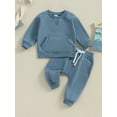 thumbnail image 2 of Infant Baby Girls Boys Pants Set, Long Sleeve Crew Neck Embroidery Sweatshirt with Elastic Waist Sweatpants Outfit, 2 of 7
