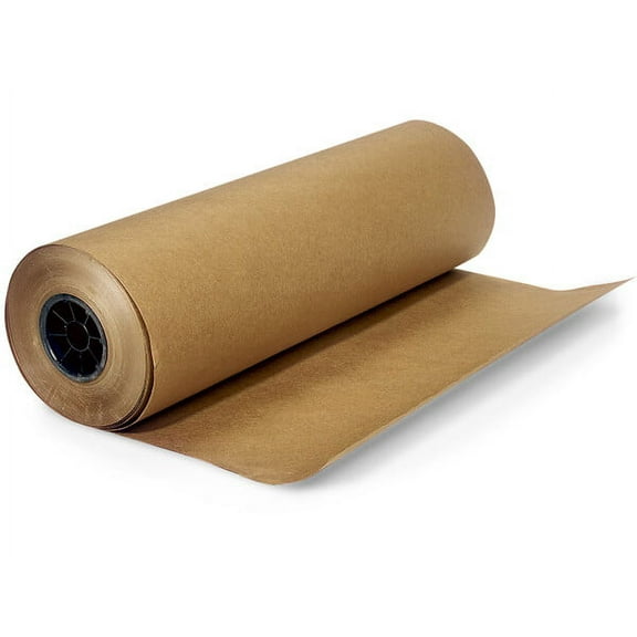 Pack Of 1, 30Lb 100% Recycled Solid Brown Kraft Packing Paper Roll 24"X1200' Made in USA