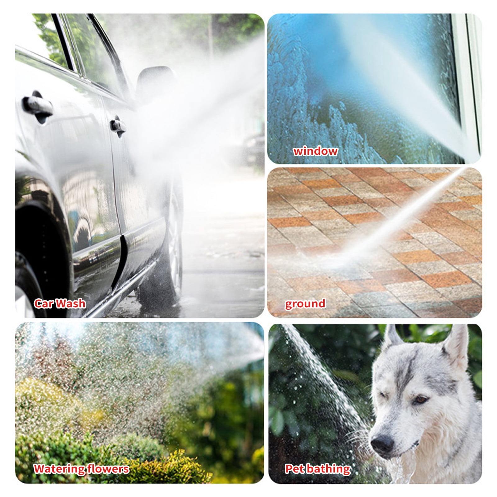 NFTIGB Pressure Washer Gun 5000 PSI Powerful Washing Tool 40 inches / 101.6 cm Length 1/4 inch Quick Connect with M22 Hose Connector 5 Nozzle Tips Tip Holder Safety Lock