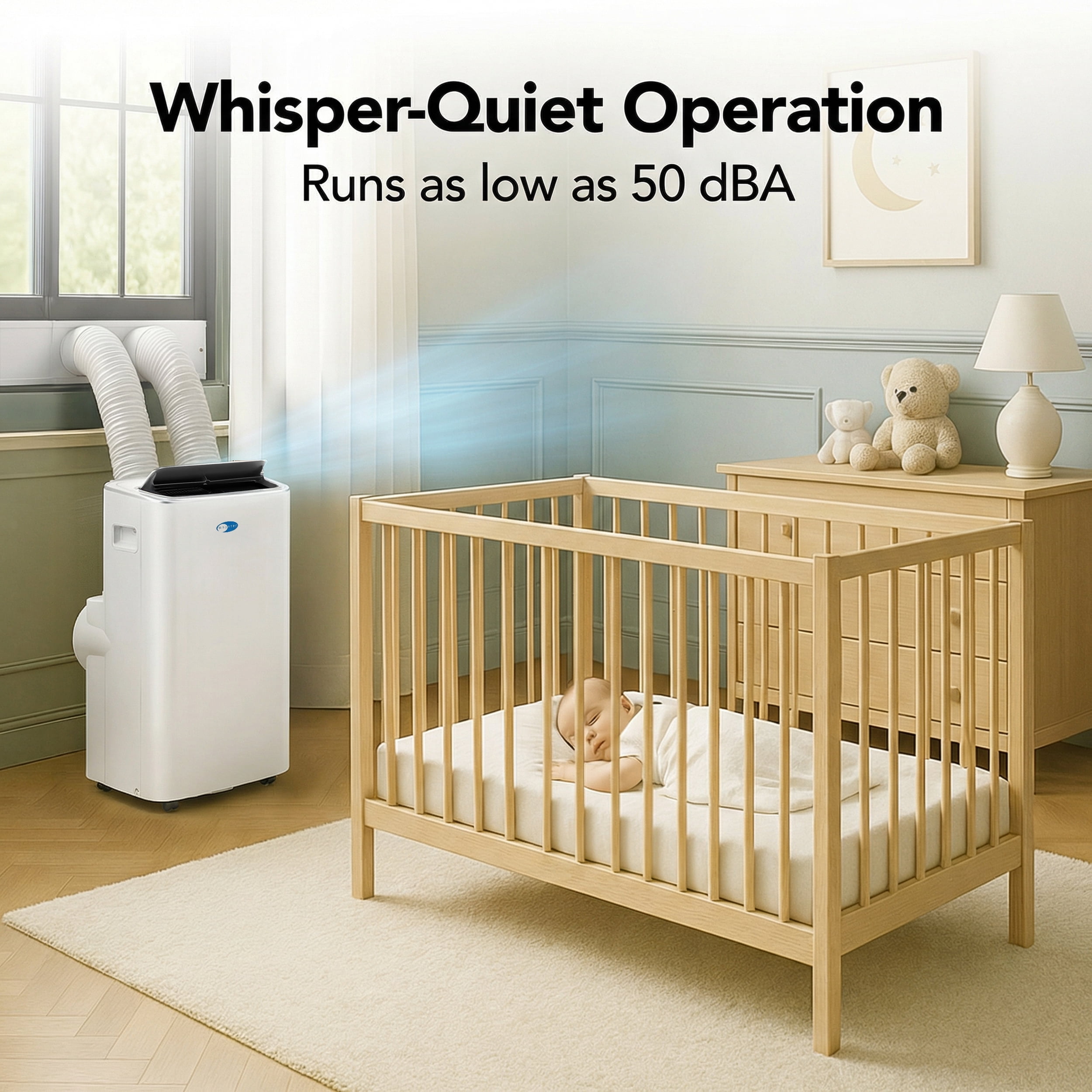 Whynter 10000 BTU SACC Dual Hose Portable Air Conditioner, 13000 BTU ASHRAE, Inverter AC with WiFi, Cools up to 500 Sq Ft, ARC-1280WX