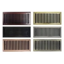 4" x 12" (5.25" x 13.25" Overall) Polished Brass (Plated) Contemporary Register with Damper (HVAC Vent Cover)