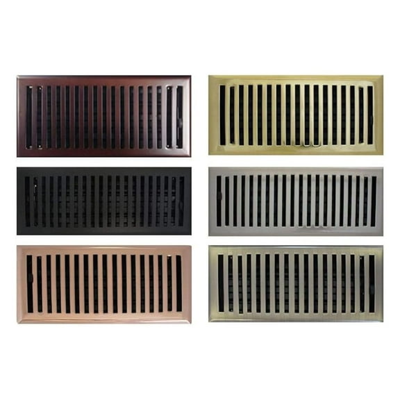 4" x 12" (5.25" x 13.25" Overall) Polished Brass (Plated) Contemporary Register with Damper (HVAC Vent Cover)