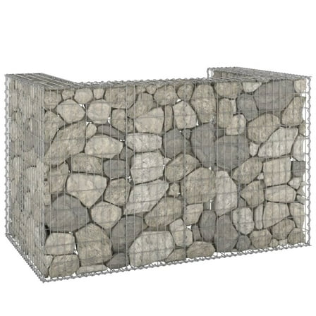 Casafoyer Gabion Wall for Garbage Bins Galvanized Steel 70.9"x39.4"x43.3"
