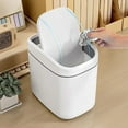 thumbnail image 2 of Small Trash Can with Lid, Mini Trash Can for Bathroom, Office and Bedroom, Small Bathroom Garbage Can with Swing Top, Compact Waste Basket for Desk, Dorm & Home, White - Xuniizn, 2 of 7