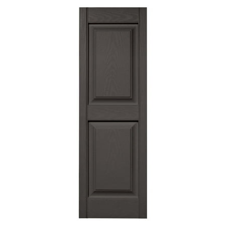 Raised Panel: Builders Edge Shutters & Hardware 15 in. x 39 in. Raised Panel Shutters Pair in #018 Tuxedo Grey 018 Tuxedo Gray 030140039018