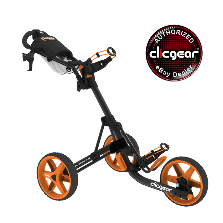 clicgear ゴルフカート モデル3.5 黒/オレンジ Clicgear Model 3.5+ Golf Cart, Charcoal/Orange - Walmart.com