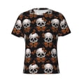 thumbnail image 4 of Vsdgher Butterfly Skull Print Men's Dry Fit Mesh Athletic Shirts Moisture Wicking Tennis T-Shirt Tops, 4 of 9