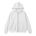 thumbnail image 5 of WQNVRNR Womens Zip Up Hoodie Sweatshirt Long Sleeve Fall Oversized Casual Hooded Jacket with Pockets White M, 5 of 8