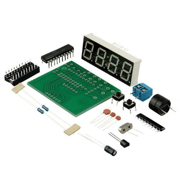 4-Digit Digital Electronic Clock Kit, Microcontroller Clock, DIY Kit