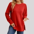thumbnail image 2 of Black and Friday Clothing Sales Idoravan Long Sleeve Shirts for Women Winter Women Fashion Casual Long Sleeve Solid Tops Blouse Blue XL, 2 of 5