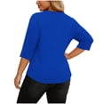 thumbnail image 4 of Mifsaly Plus Size Blouses for Women 3/4 Sleeve Square Neck Cotton Tops Button Decoration Lightweight Breathable Oversized Tshirts Summer Casual Work Office Outfits XXL, 4 of 7