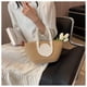 thumbnail image 4 of Nvzi Bolso de hombro tejido, bolso de mano tejido y bolso de cosméticos, bolsos de mano tejidos elegantes para playa de verano, 12,59 x 3,93 x 7,48 pulgadas, color blanco y caqui, 4 of 5