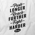 thumbnail image 2 of Push Longer Reach Further Hustle T-Shirt | Motivational White Tee Gift, 2 of 5