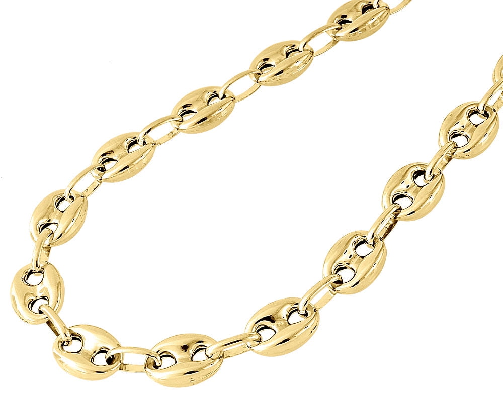 9"MEN Stainless Steel WIDE 12mm Gold Puffed Mariner Link Chain Bracelet 