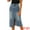 Grey Blue, variant on DARING DIVA Women's Slit Front Washed Jean Midi Skirts with Pockets XL White