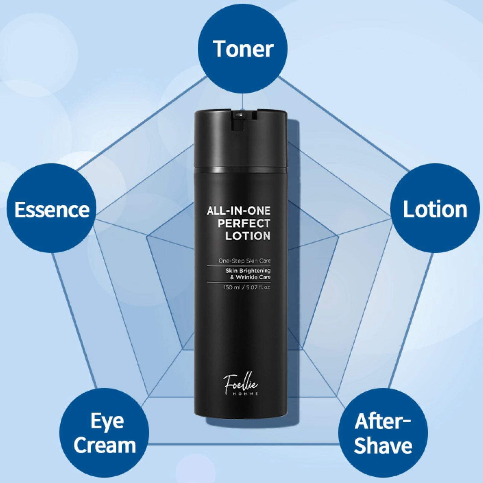 FOELLIE Homme All-In-One Perfect Lotion, Men's Face Moisturizer 150ml