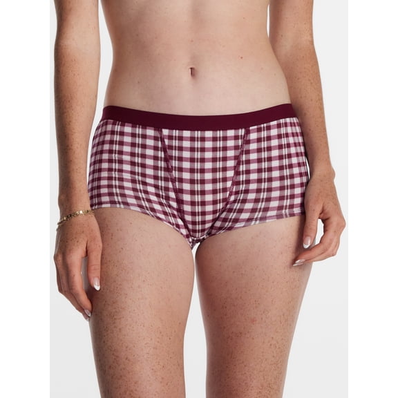 No Boundaries Cotton Blend Boyshort Panties, Women's XS-XXXL