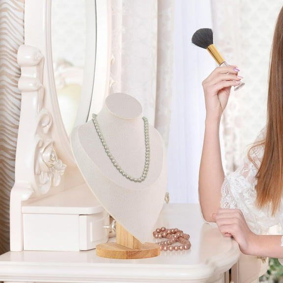 Jewelry Display Mannequin Bust Necklace Display Stand for Shelves Show 12.6x18x28cm