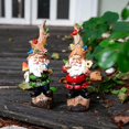 thumbnail image 4 of Gnomos de estatua para decoración de jardín al aire libre - Estatuas de jardín de hadas para decoración al aire libre Gnomo decoración del hogar miniatura grande divertido Res,11 Feliz Sencillez, 4 of 4