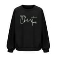 thumbnail image 6 of Lcziwo Christmas Waffle Knit Sweatshirt Women Casual Fashion Crew Neck Pullovers Oversized Long Sleeve Fall Xmas Tops Funny Graphic Printing Shirts Black,L, 6 of 6