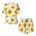 thumbnail image 4 of Lsque Sunflowers Women's Short-Sleeved Pajama Set - 2 Piece Soft and Lightweight Sleepwear Set-Large, 4 of 9