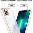 thumbnail image 4 of Compatible with iPhone 13 Pro Max Case iPhone 13 Pro Max Case Ultra Slim Marble Luxury Glossy Rubber Durable Shockproof Protective Phone Case for iPhone 13 Pro Max (6.7") Marble White YBT, 4 of 10