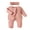 Pink, variant on GXFC Baby Girl Fall Jumpsuits 3M 6M 9M 12M 18M Infant Girl Long Sleeve Zip Up Footies Rompers Bodysuit with Headband Autumn Clothing for Newborn Girl