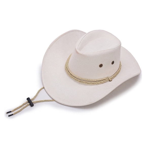WEISIPU Unisex Western Cowboy Hat Wide Brim Sunhat Sun Cap Panama Style Faux Leather