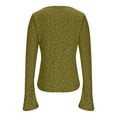 thumbnail image 6 of Fall Floral Long Sleeve Shirts Slim Base Layer Tops Going Out Tops for Women Fitted Thermal Blouse for Cold Weather | CSEONE,Green L, 6 of 9