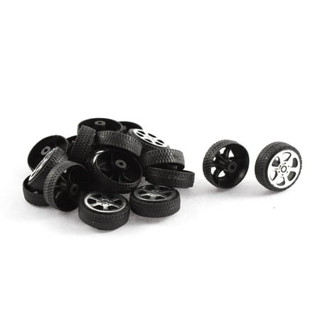 - Plastic Roll 2mm Dia Shaft Car Truck Model Toys Wheel 20mmx6mm 20Pcs