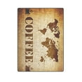 thumbnail image 1 of RYLABLUE Coffee World Map Throw Blanket Bed Sofa Blanket 58x80 inches, 1 of 3