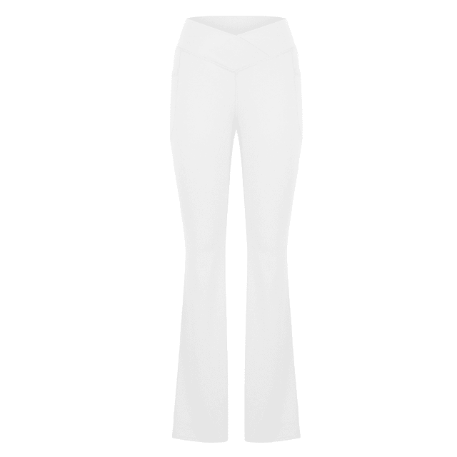 Pantalones de yoga para mujer estilo bota con cintura cruzada, pantalones de entrenamiento de fitness deportivos estilo bota sin perspectiva 632