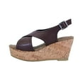 thumbnail image 3 of FUZZY Anya Women Extra Wide Width Platform Corkscrew Wedge High Heel Slingback, 3 of 6