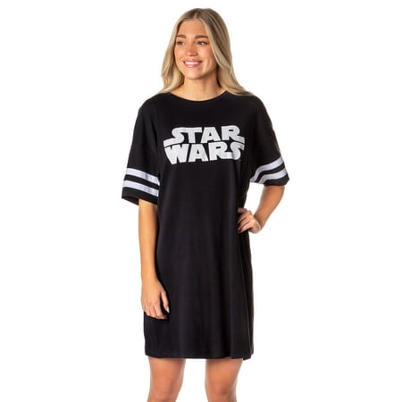 

Star Wars Womens Movie Film Title Logo Nightgown Sleep Pajama Shirt (Small)