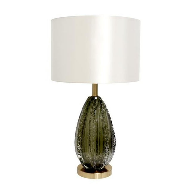 Pasargad Home PMT-29016 26 x 8 x 8 Po. Felicia Collection Lampe de Table Moderne, Verre Vert & Blanc