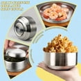 thumbnail image 5 of 6 Pcs Stainless Steel Rice Bowl with Lid Korean Kitchenware Large Insulated Bowl Multifunctional Soup Bowls Snacks Bowls for Keeping Food Warm Snacks Lunch Box Parties（5.11in Silver, 5 of 7