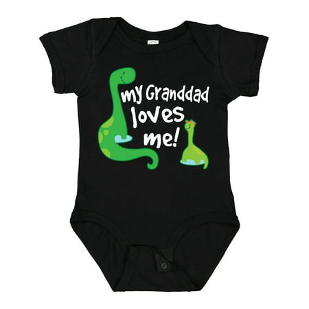 

Inktastic My Granddad Loves Me Dinosaur Grandson Gift Baby Boy Bodysuit