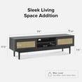 thumbnail image 2 of mopio Haylee TV Stand, Modern Farmhouse Television Stand for 55/60/65 inch TV, Natural Rattan Boho Entertainment Center with Storage, Media Console Credenza Table for Living Room, Bedroom (Black 59"), 2 of 10