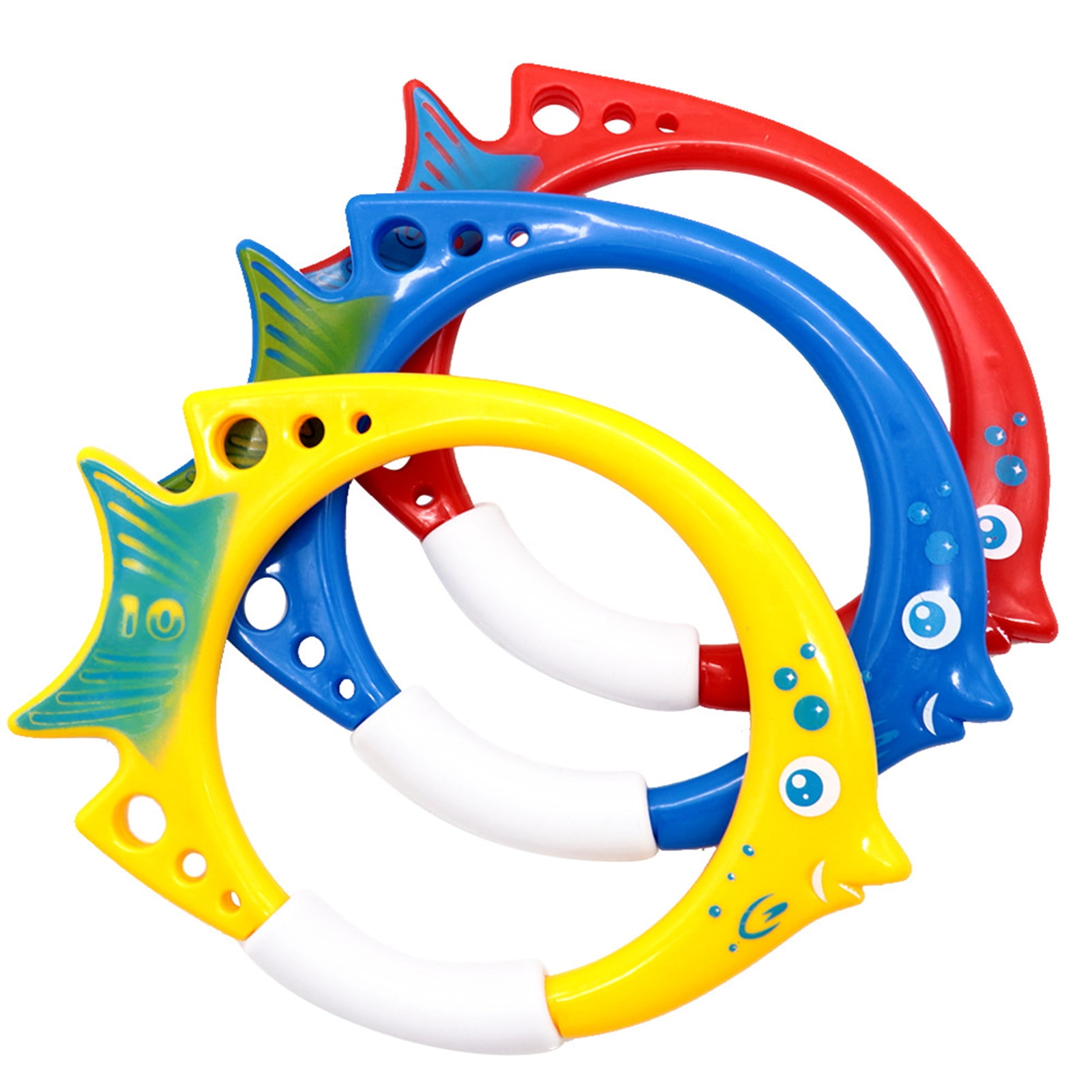 3Pcs Diving Fish Ring Cartoon Safety Plastic Swimming Pool Training