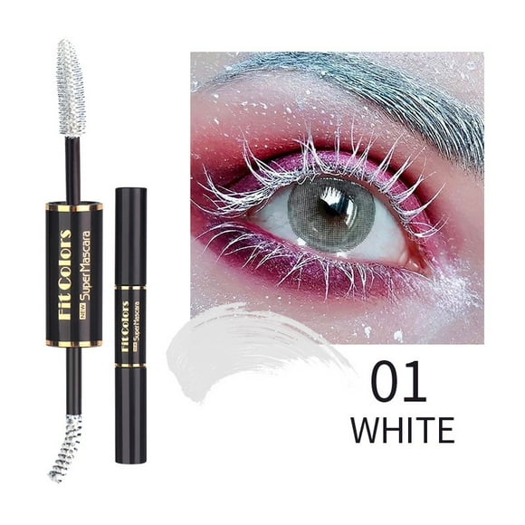 Double Head Mascara Waterproof Fast Dry Eyelashes Curls Extension Make-Up Eyelashe Mascara, White