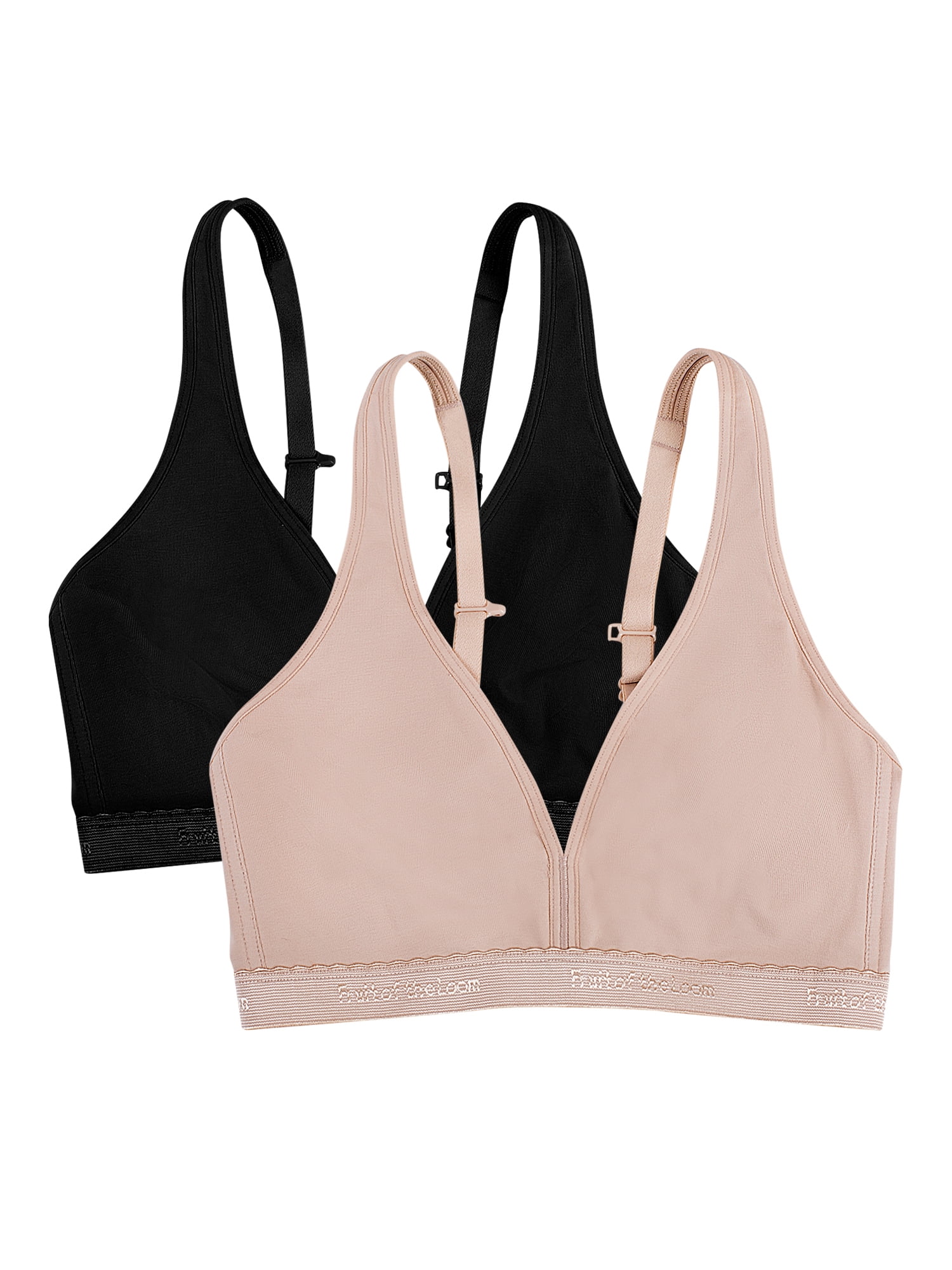 Fruit of the Loom Women's Wirefree Cotton Bralette, 2-pack, Style ...
