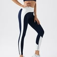 thumbnail image 4 of Leggings Women's Comfortable Color Contrast Yoga Pants Sports Casual Outdoor Running Fitness Pants Workout Leggings for Women Dark Blue M, 4 of 6