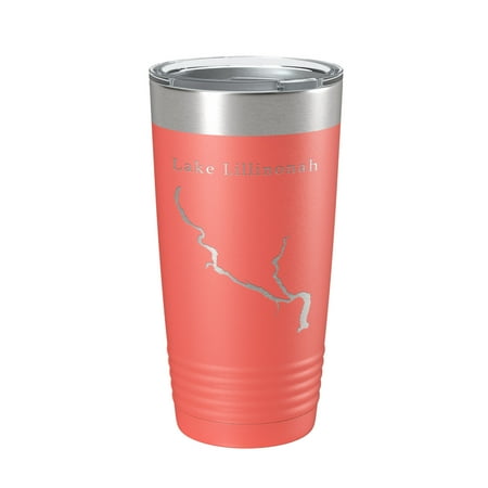 

Lake Lillinonah Map Tumbler Travel Mug Insulated Laser Engraved Coffee Cup Housatonic River Connecticut 20 oz Coral