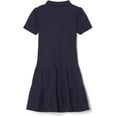 thumbnail image 3 of French Toast Girls' Ruffle Pique Polo Dress, Navy, 3 of 7