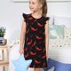 thumbnail image 4 of Balery Red Hot Chili Camisón de princesa para niñas, pijama de algodón con mangas abullonadas, suave y bonito.-Large, 4 of 6