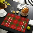 thumbnail image 4 of Set of 4 Spring Checkered Placemats Machine Washable Durable Linen Table Mats Heat Resistant Wrinkle Free Floral Plaid Place Mats for Dining Table Kitchen, 4 of 6