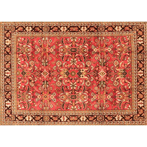 Ahgly Company Indoor Rectangle Persian Orange Traditional Area Rugs, 5' x 7'