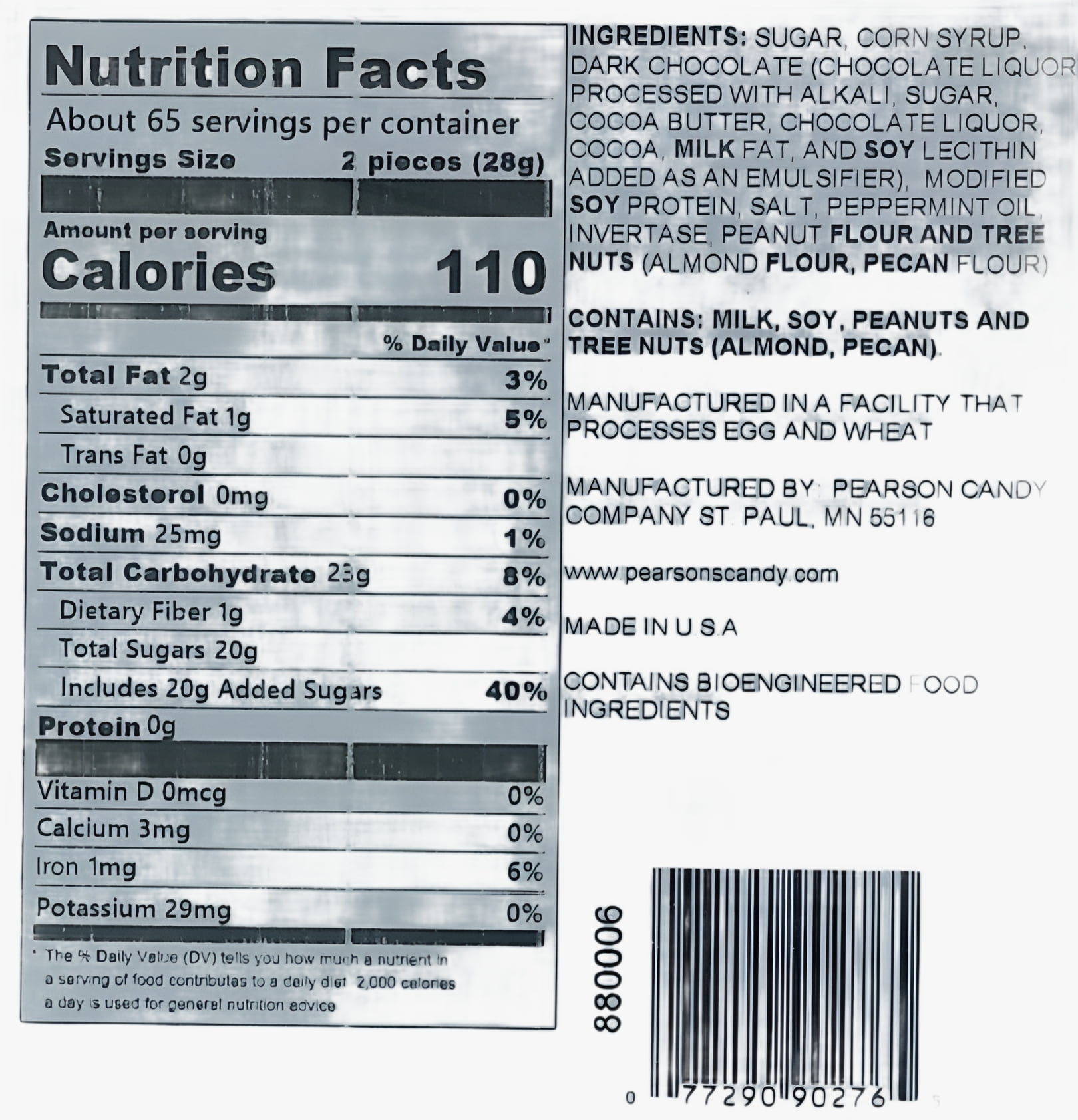 Pearson's Mint Patties Tub, 4lbs