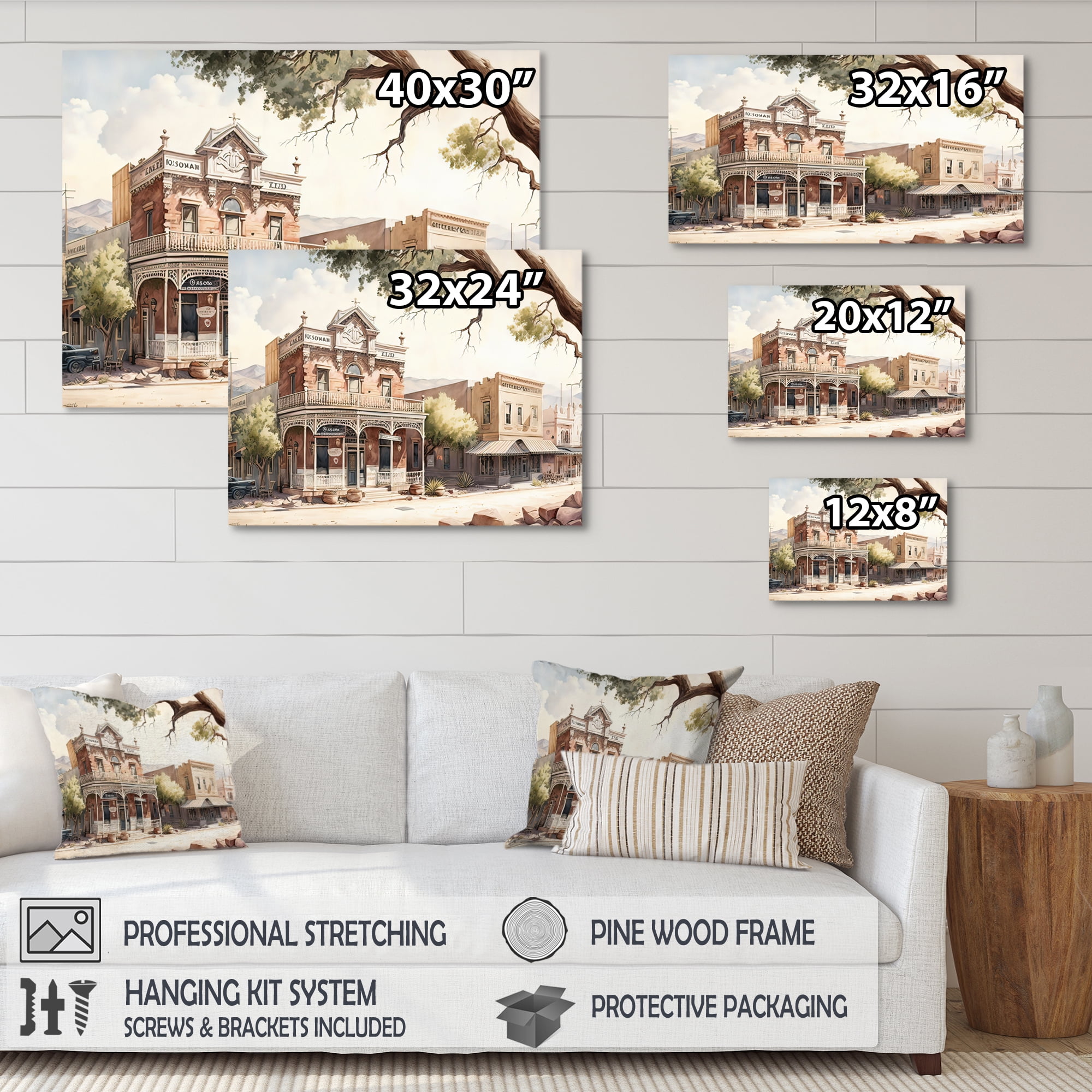 Designart Small Town In Arizona I Canvas Wall Art
